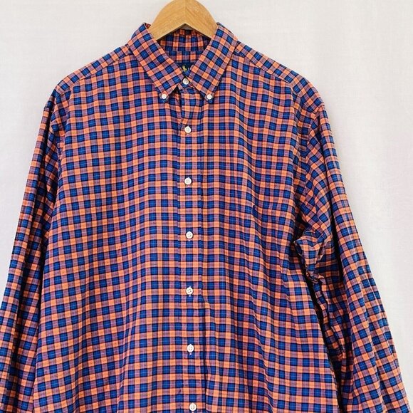 Ralph Lauren Check Button Down Shirt Mens Large Tall Church Wedding Dress Shirt - Picture 3 of 13